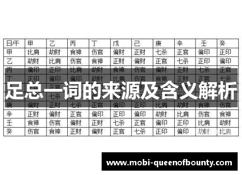 足总一词的来源及含义解析